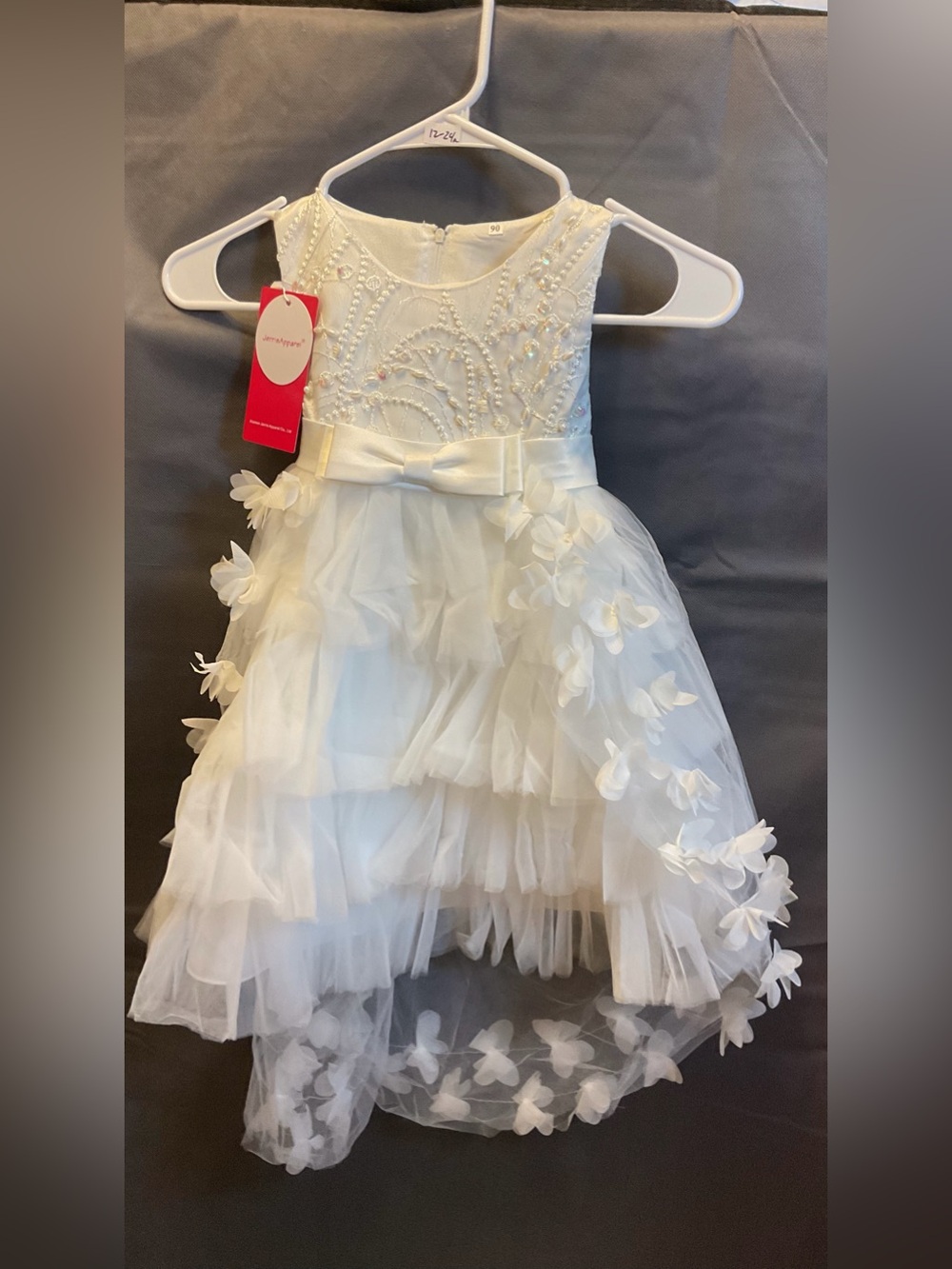 NWT White Floral Appliqué Tulle Dress for Toddlers! MULTIPLEs! EU 12-24mos